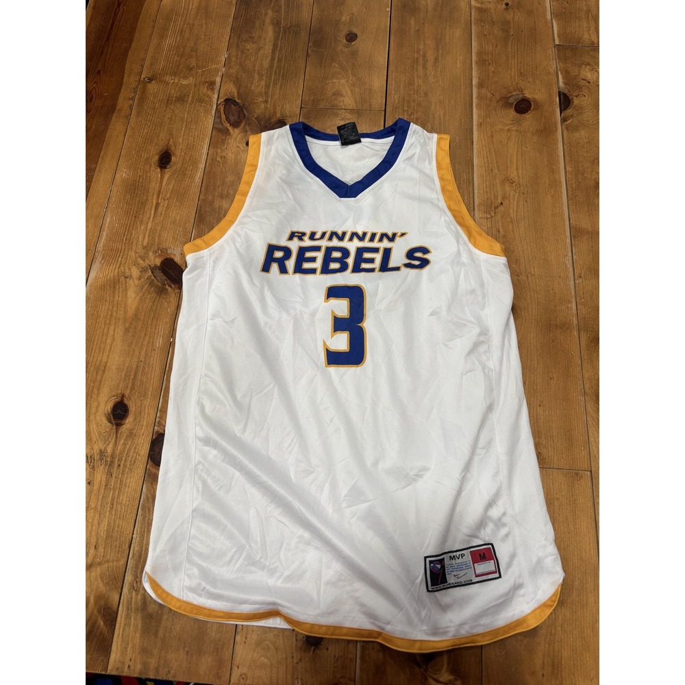 UNLV Runnin' Rebels Basketball Jersey Size M White Blue Gold Number 3 MVP